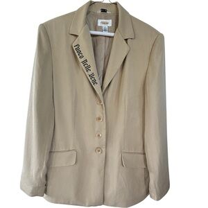 Pure Silk Womens SZ 12 Talbots Blazer Fuoco Nelle Vene Fire In The Veins Custom